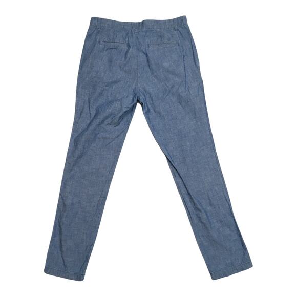 Gap Pants Girlfriend‎ Khaki Indigo Chambray Blue Cotton Women's 0 Casual Work - Picture 2 of 14